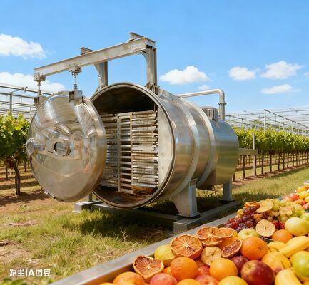 Schaal uw voedselconservering op. Onze vriesdroger met grote capaciteit garandeert commerciële kwaliteit, hoge doorvoer en superieure voedingsbehoud.
