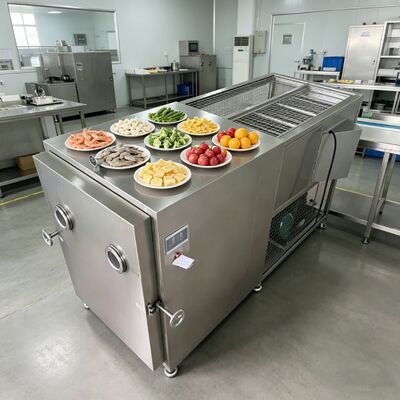 100 kg partij Voedsel vacuüm vriesdroger 3800 1550 1850mm capaciteit perfect voor het behoud van delicate voedingsmiddelen texturen en smaken