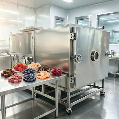 Groentevriesdroger met een batchcapaciteit van 100 kg en een luchtkoelsysteem ideaal voor groenteverwerking
