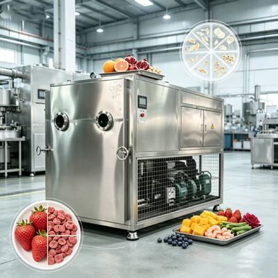 Vacuümlimiet minder dan of gelijk aan 13 Pa Groentenvriesdroger met automatische werkingsmodus en luchtkoelsysteem dat vriesdrogen garandeert