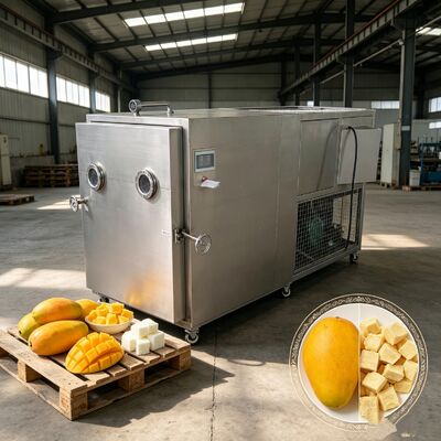 Twee-fase Rotary Vane Vacuüm Pump Groente Freeze Dryer Kamer Grootte 1800 1700 1300mm Temperatuurbereik min 50 tot plus 50 Celsius