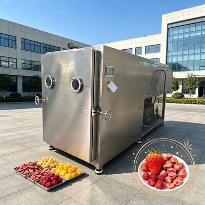 100 kg batch groentevriesdroger met temperatuurbereik minus 50 plus 50 graden Celsius en tweetraps roterende schoepenvacuümpomp